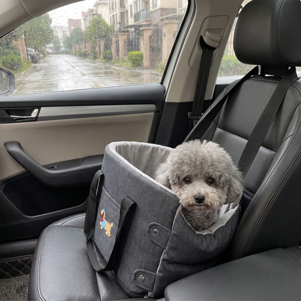 Woofidoo Gray Armrest Pet Car Seat