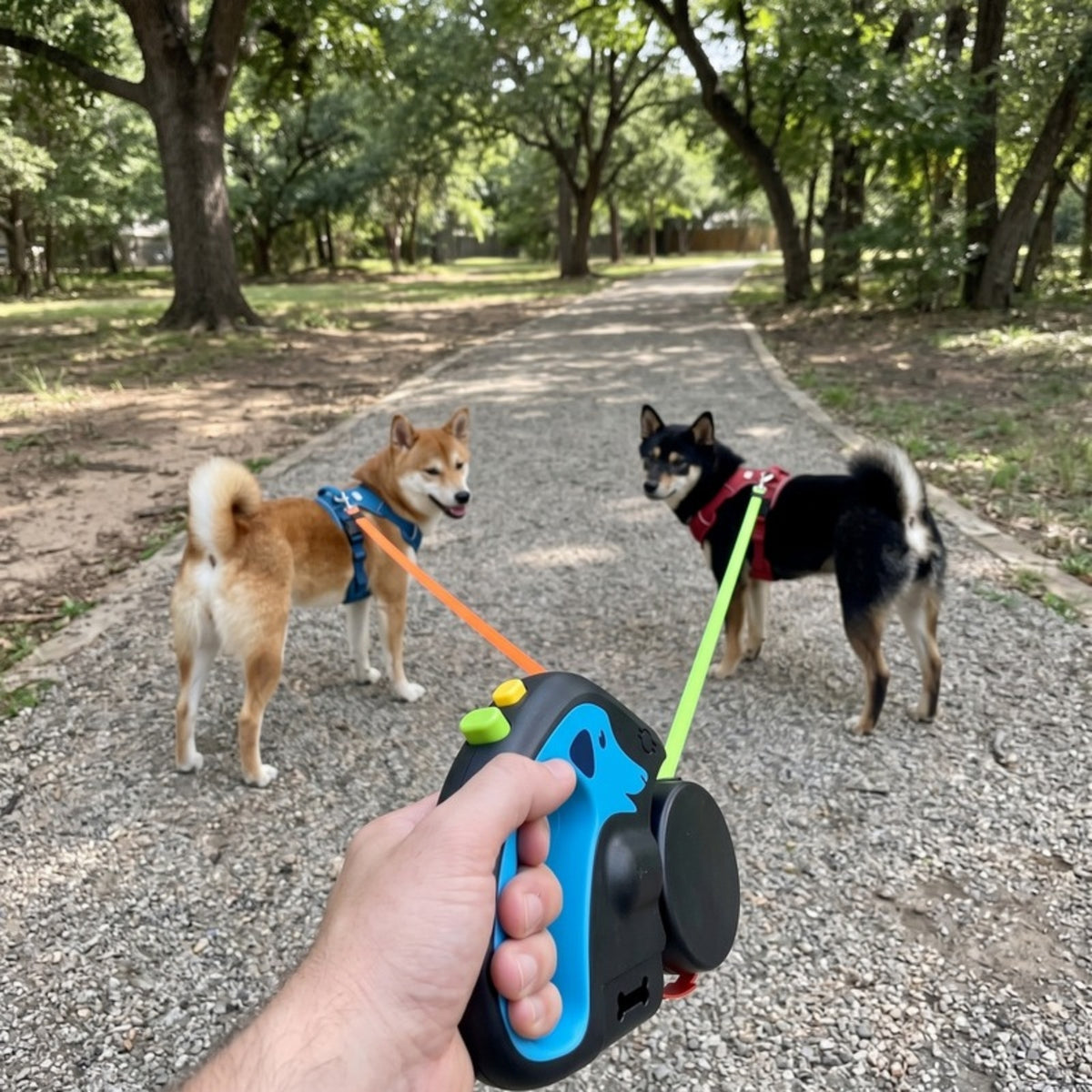 Woofidoo Retractable Leash for Two Dogs