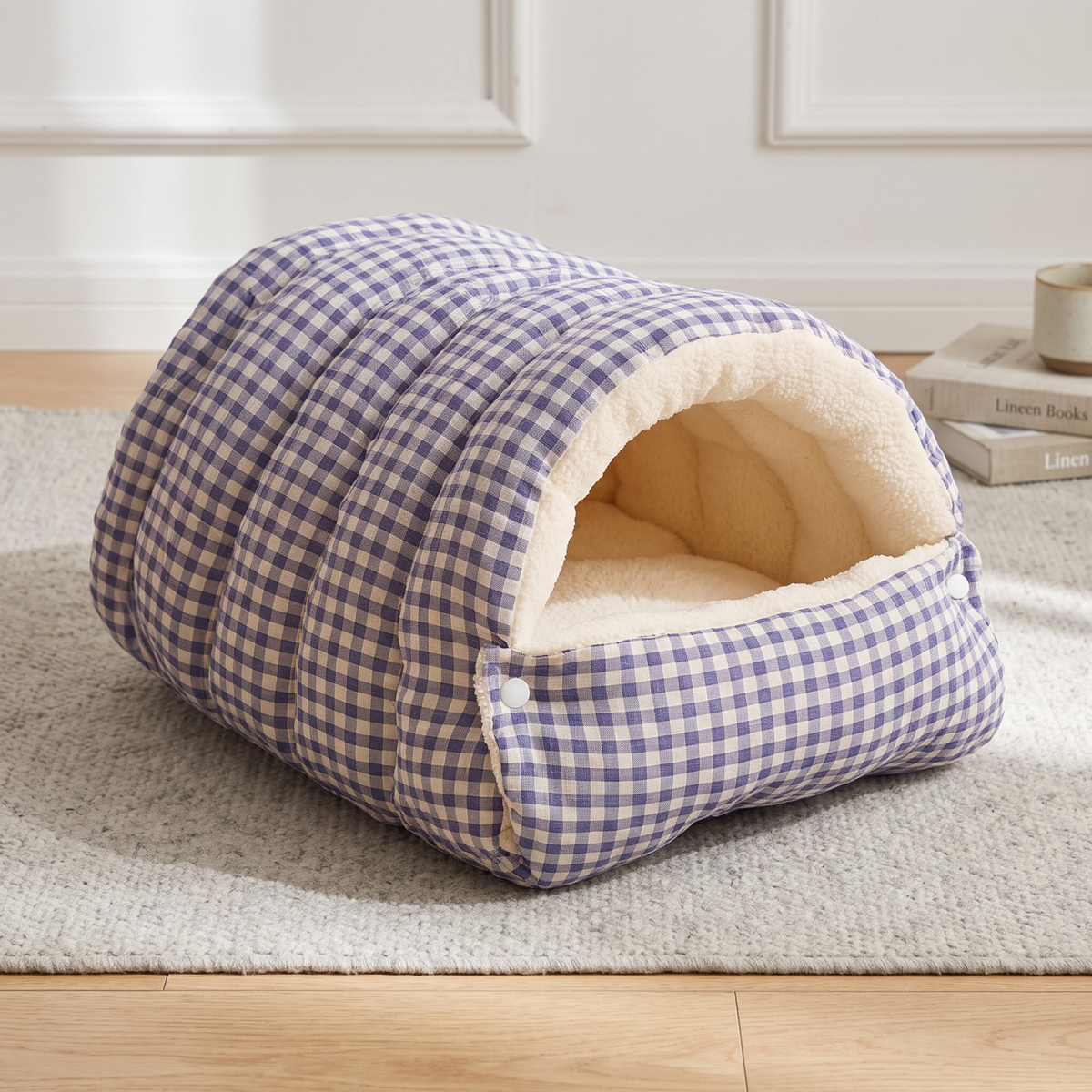 Woofidoo Plaid Pet Cave Bed