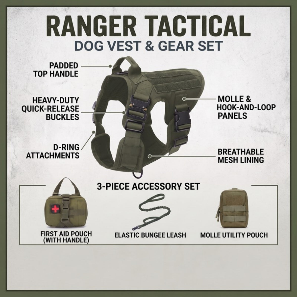 Woofidoo Ranger Tactical Dog Vest