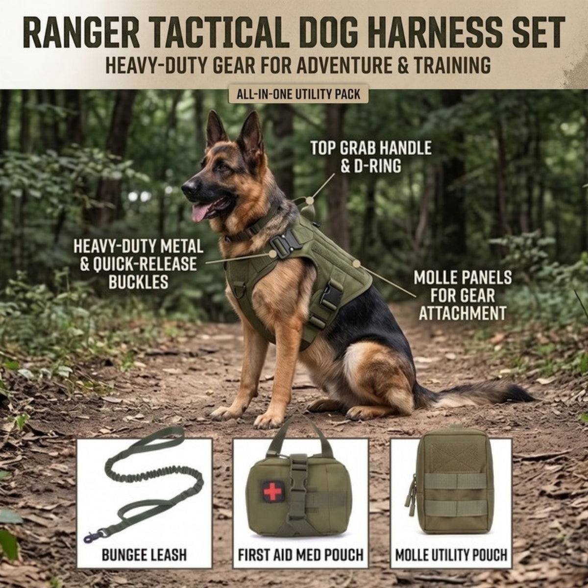 Woofidoo Ranger Tactical Dog Vest