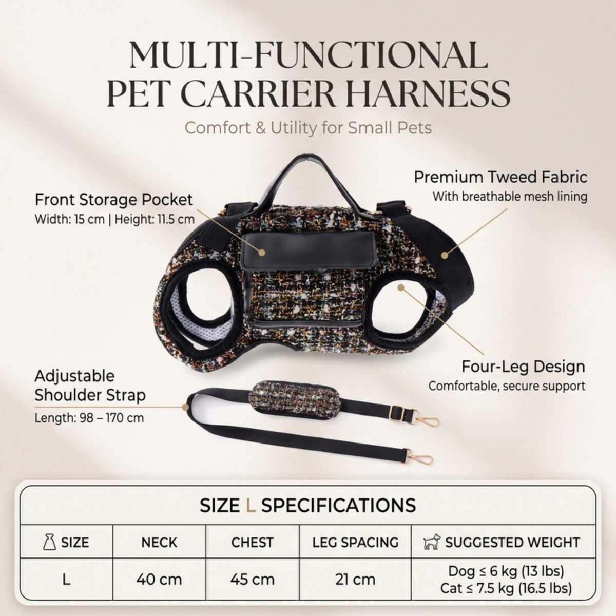 Woofidoo Small Dog Shoulder Carrier Bag