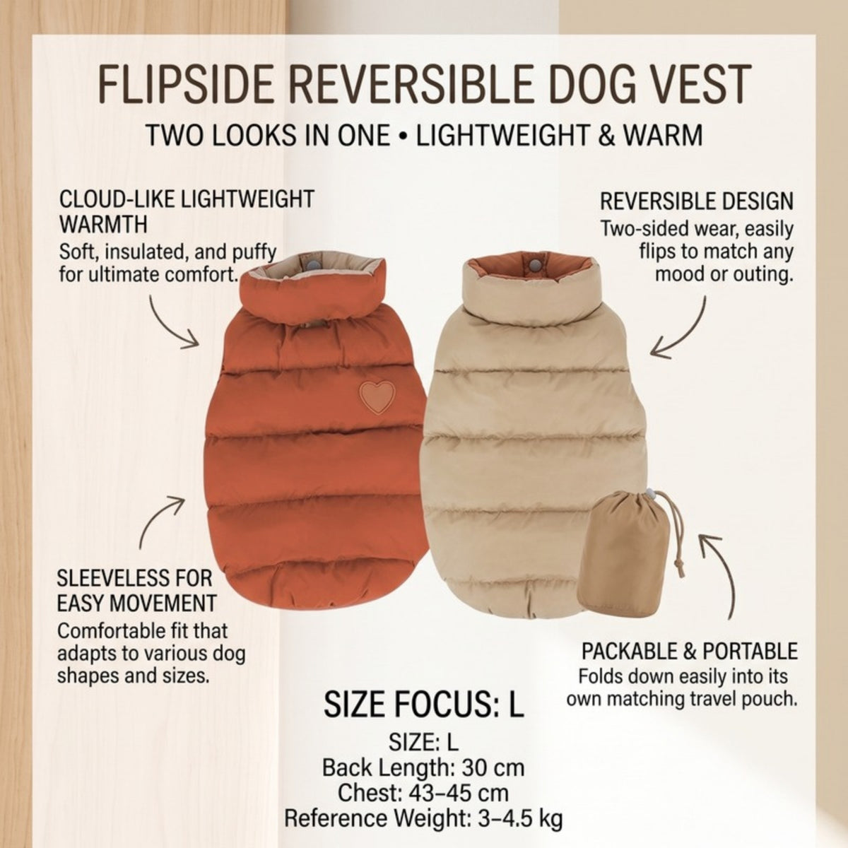 Woofidoo Flipside Reversible Dog Vest