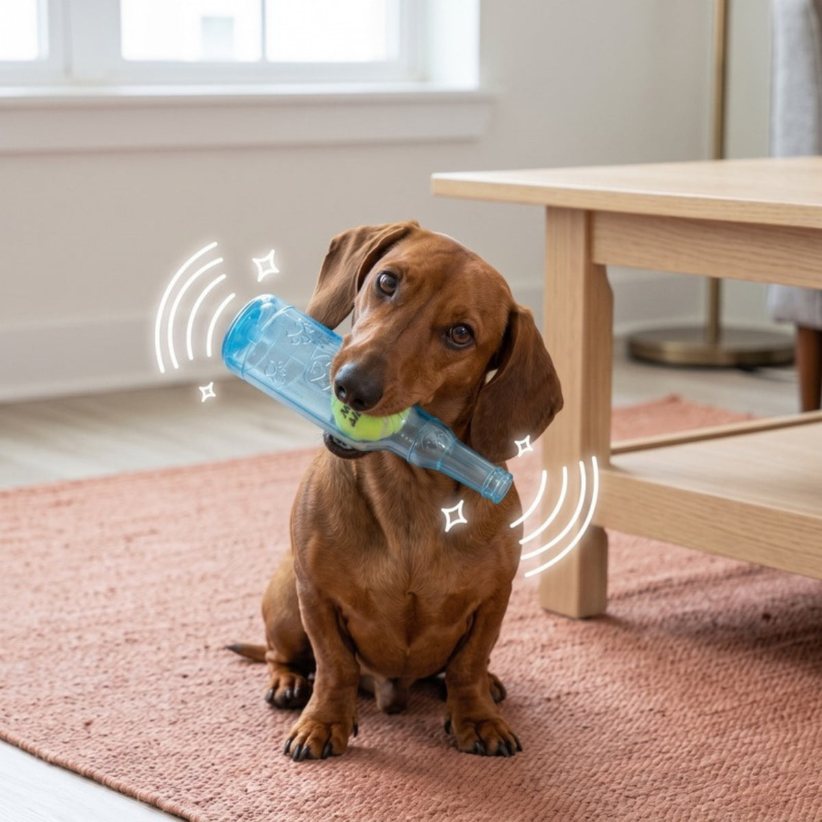 Woofidoo Squeaky Tennis Ball Bottle Dog Toy