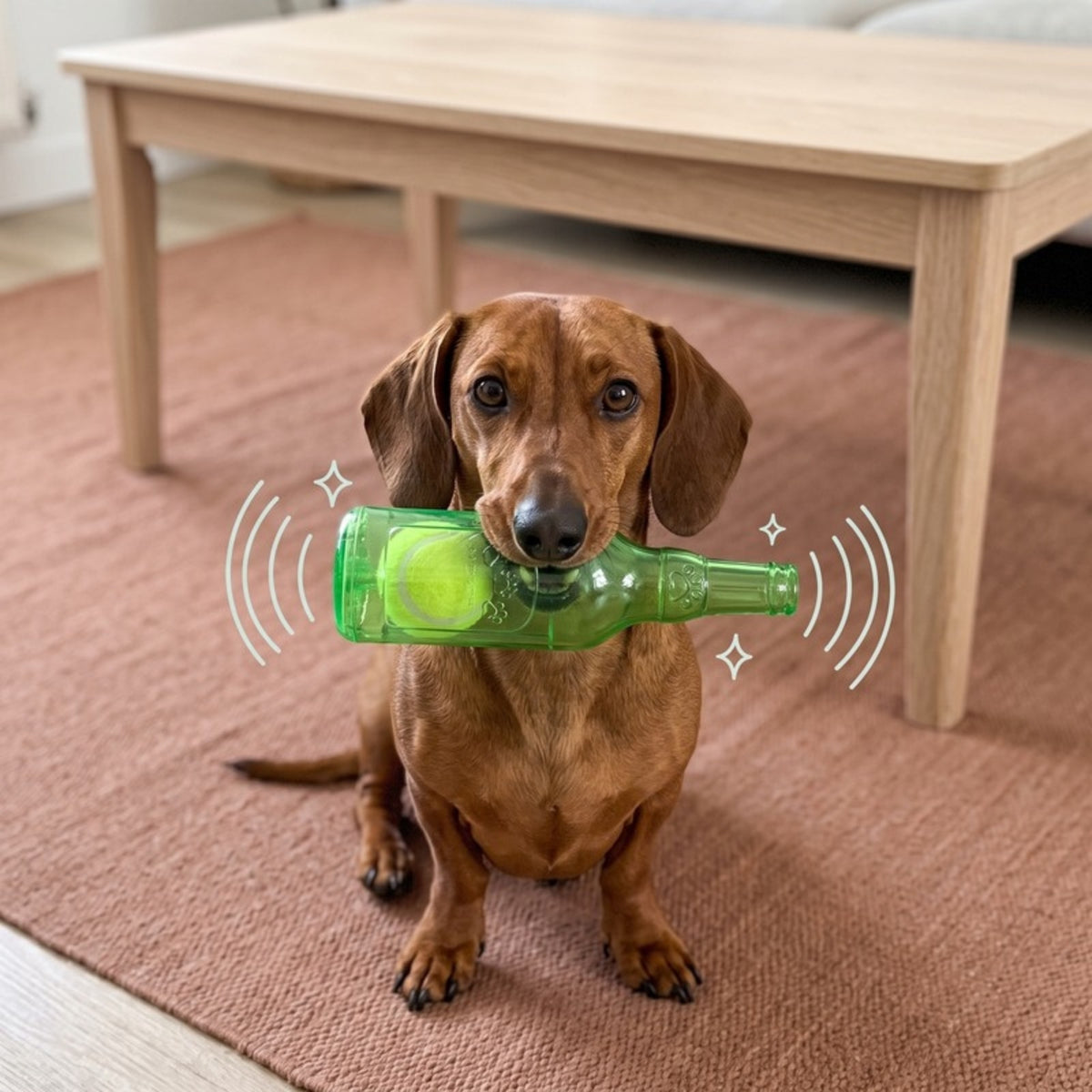 Woofidoo Squeaky Tennis Ball Bottle Dog Toy