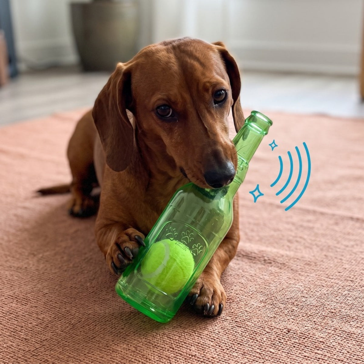 Woofidoo Squeaky Tennis Ball Bottle Dog Toy