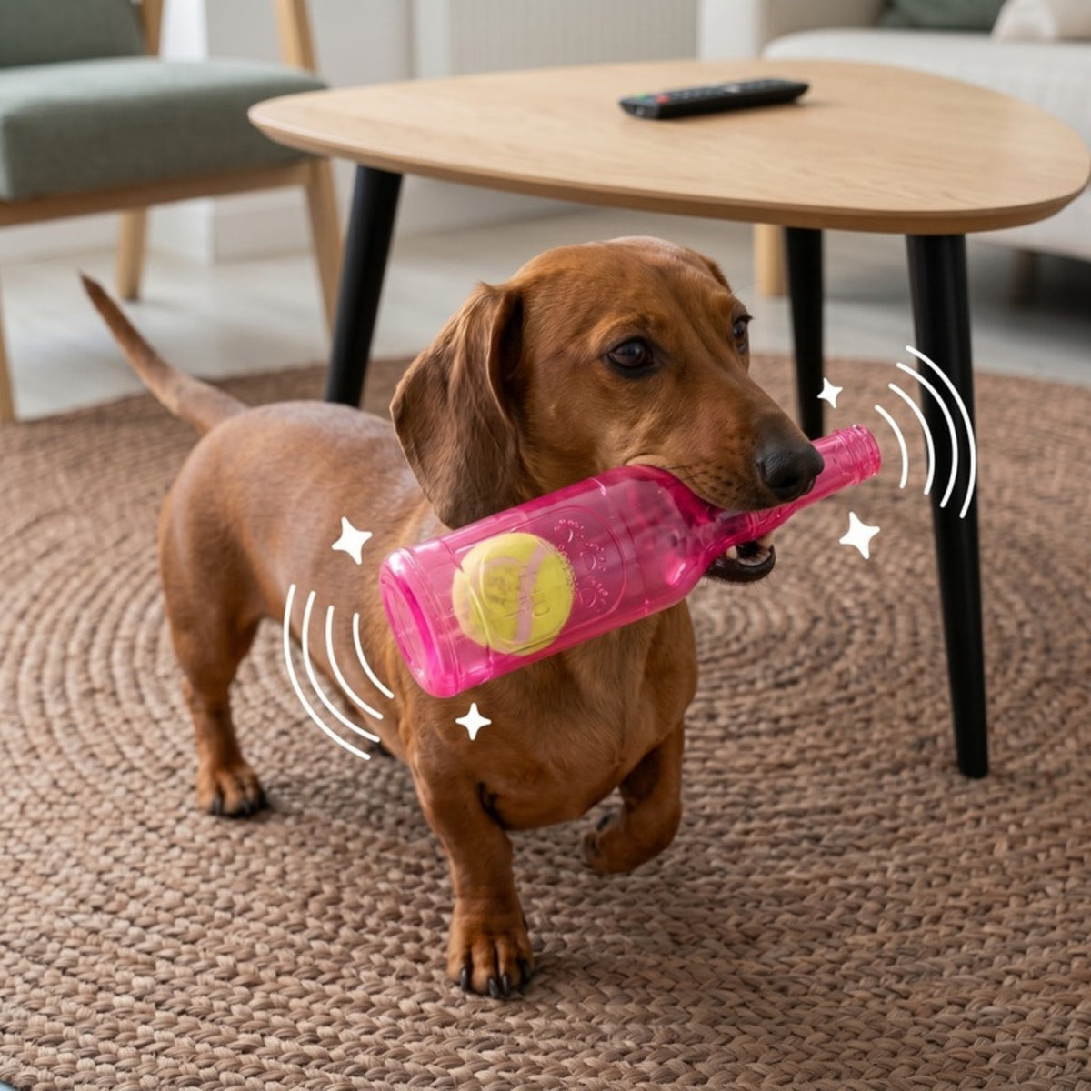 Woofidoo Squeaky Tennis Ball Bottle Dog Toy
