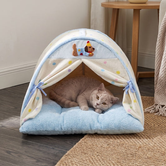 Woofidoo Gingham Cat Tent Bed
