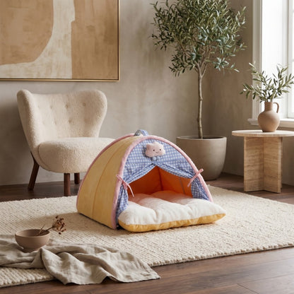 Woofidoo Gingham Cat Tent Bed