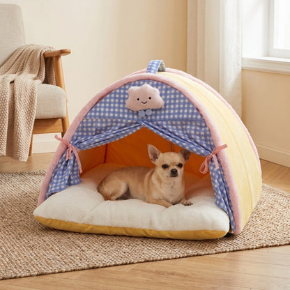 Woofidoo Gingham Cat Tent Bed