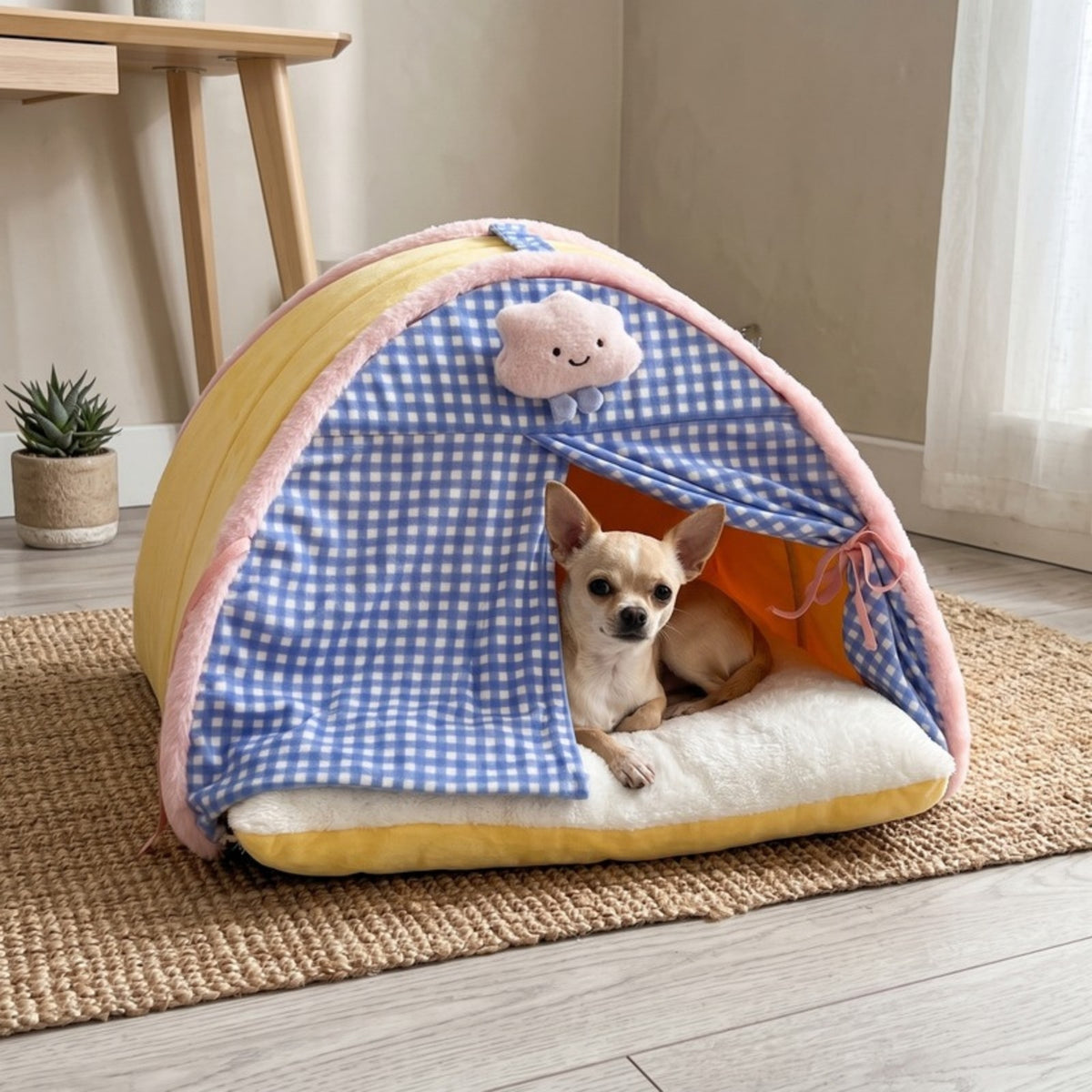 Woofidoo Gingham Cat Tent Bed