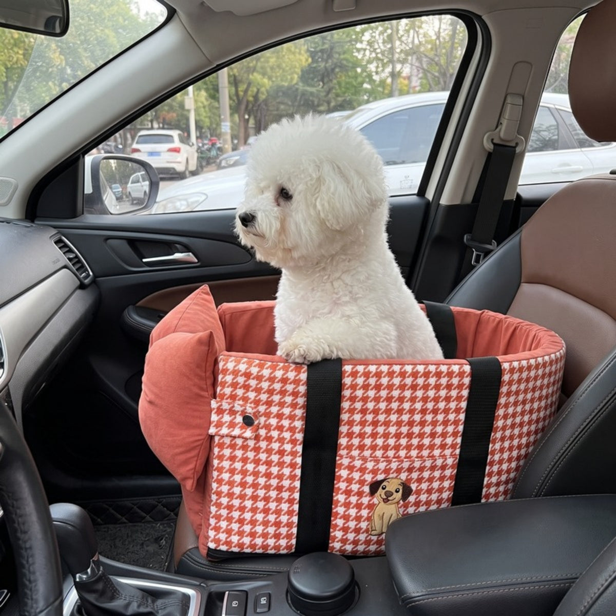 Woofidoo Houndstooth Console Dog Car Seat