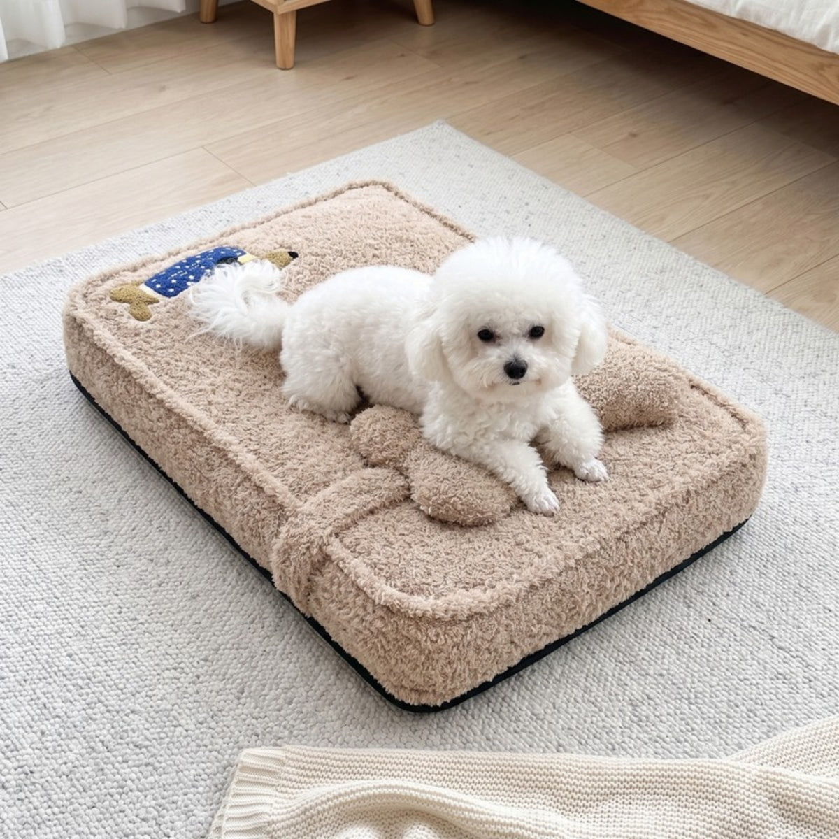 Woofidoo Embroidered Plush Dog Mattress