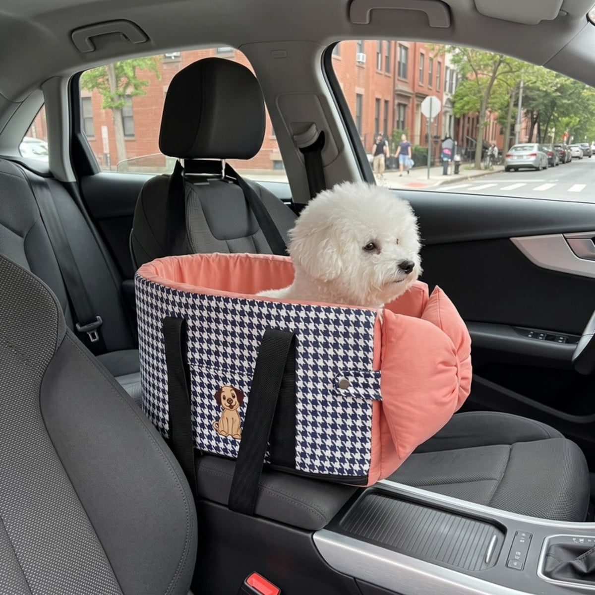 Woofidoo Houndstooth Console Dog Car Seat