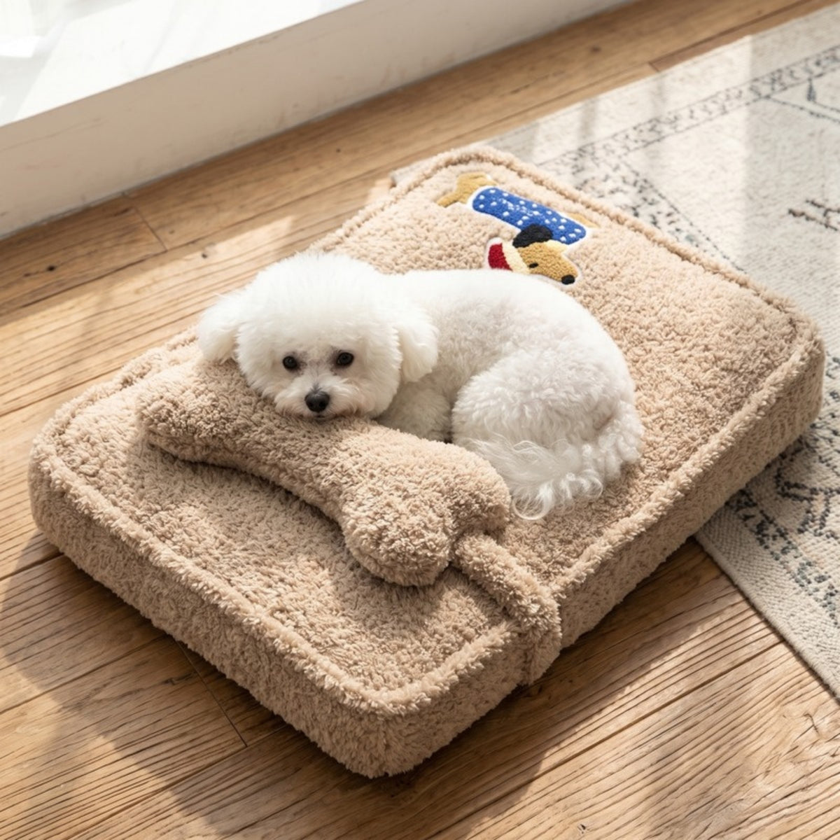 Woofidoo Embroidered Plush Dog Mattress