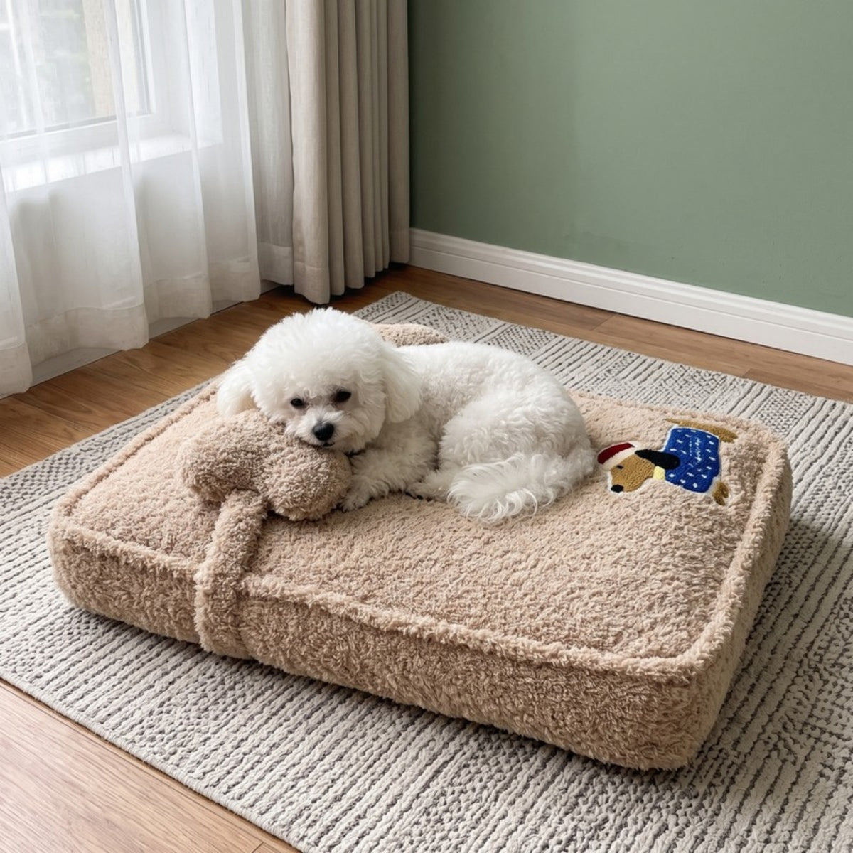 Woofidoo Embroidered Plush Dog Mattress