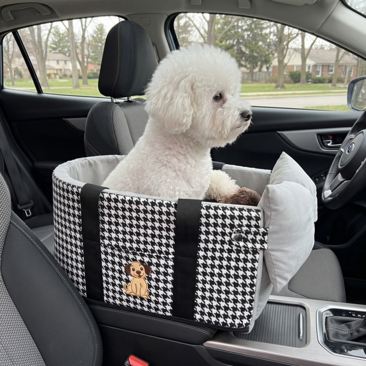 Woofidoo Houndstooth Console Dog Car Seat