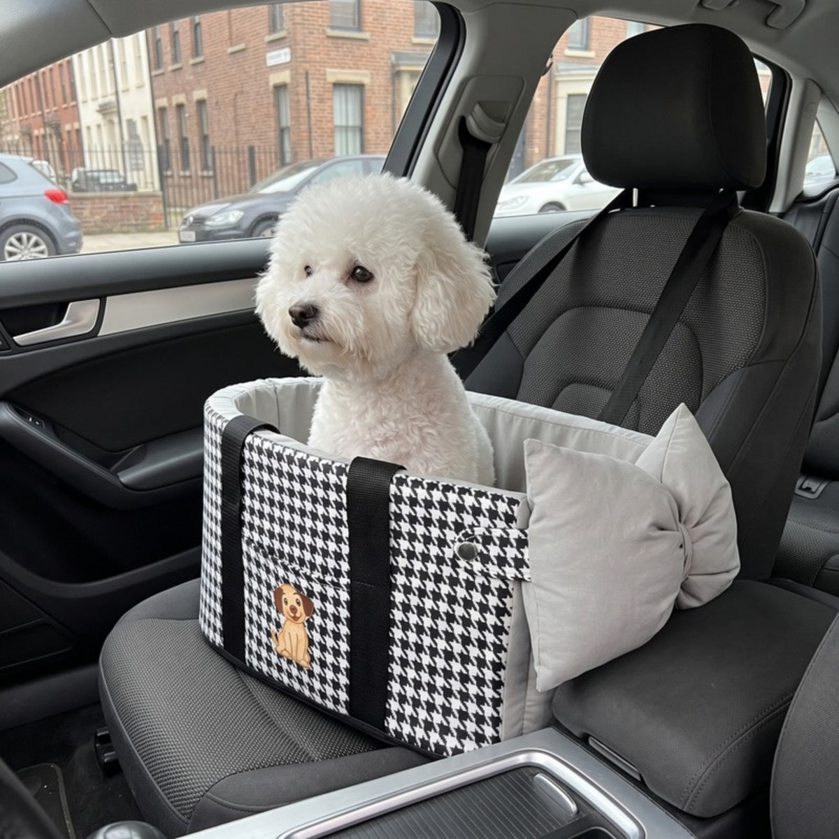 Woofidoo Houndstooth Console Dog Car Seat