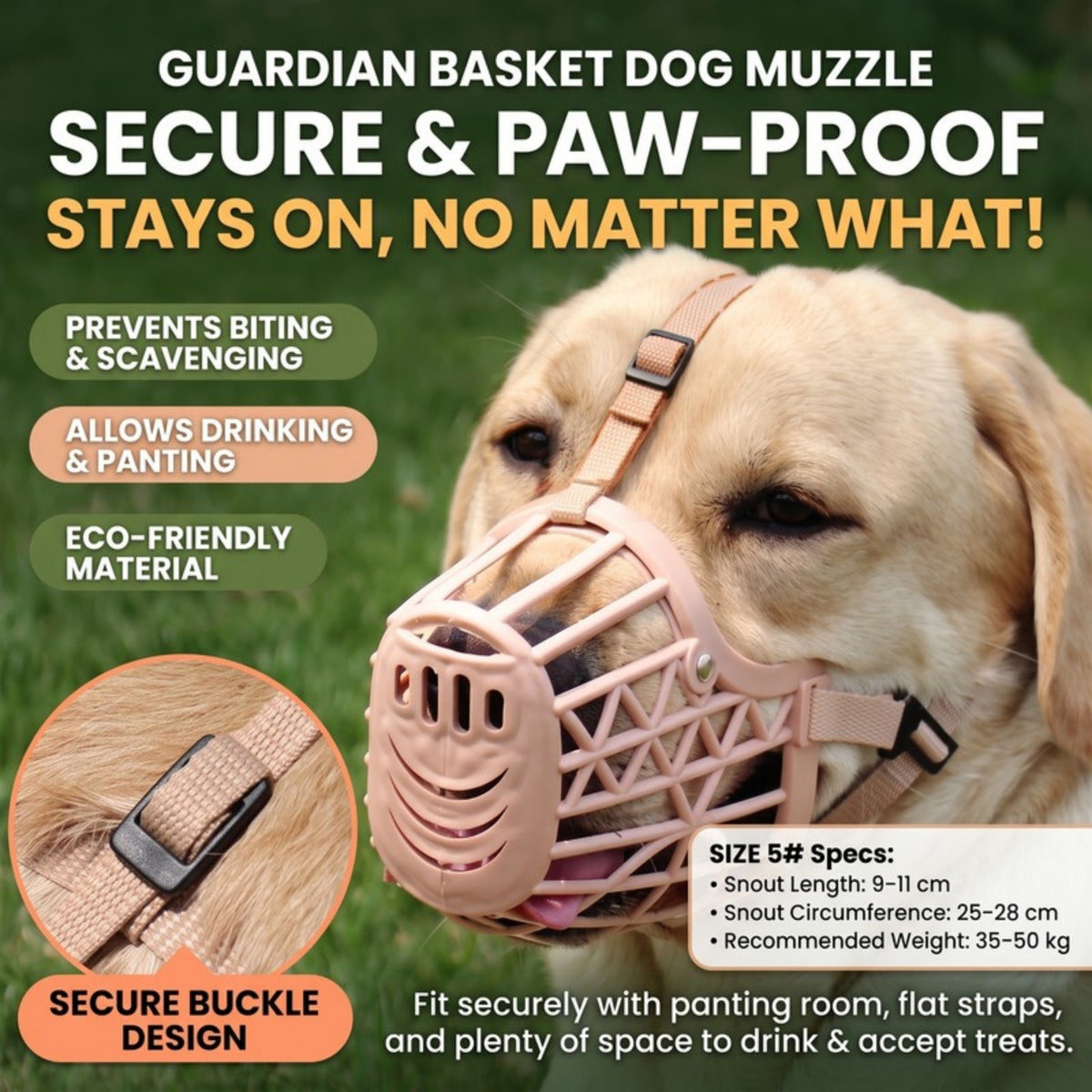 Woofidoo Guardian Basket Dog Muzzle