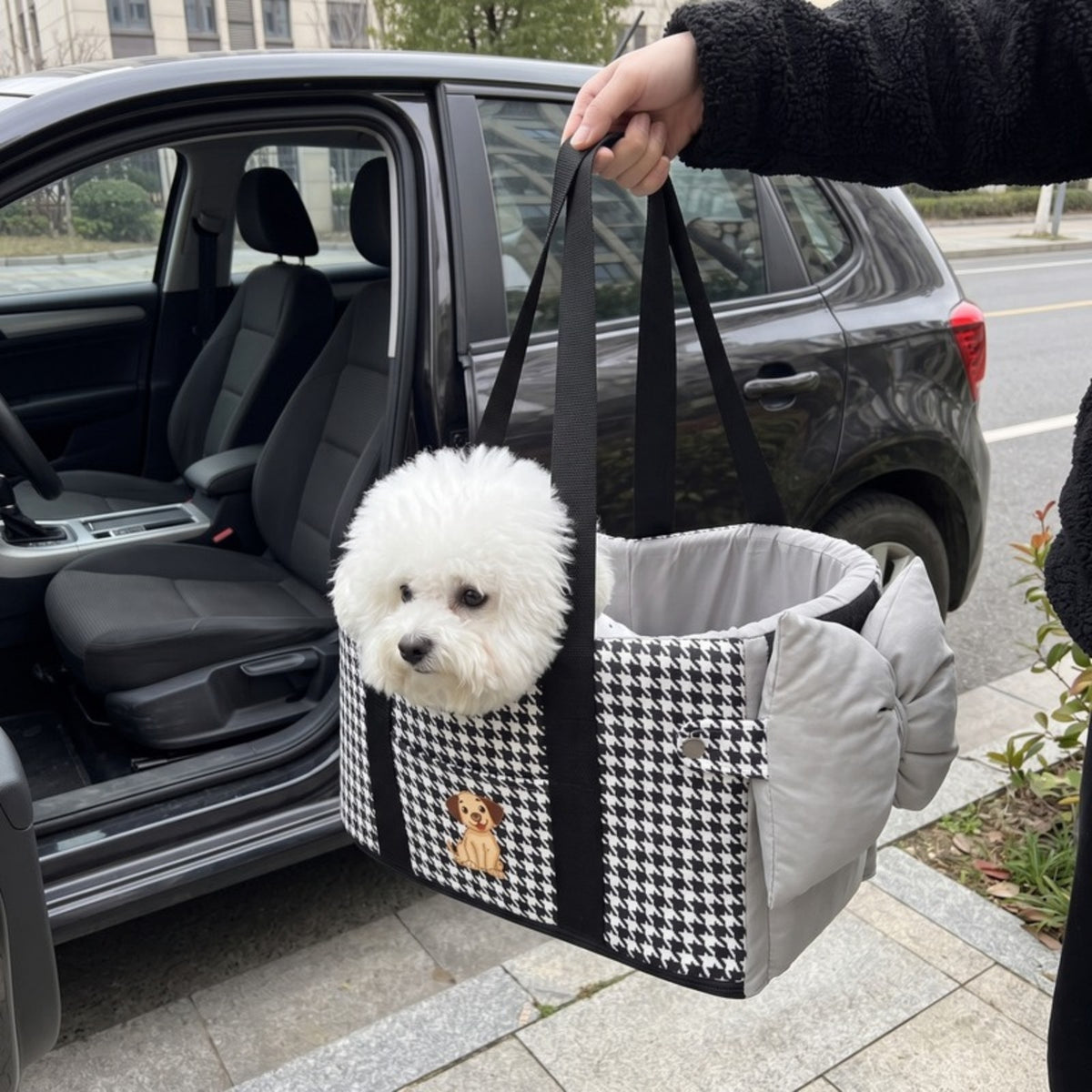 Woofidoo Houndstooth Console Dog Car Seat