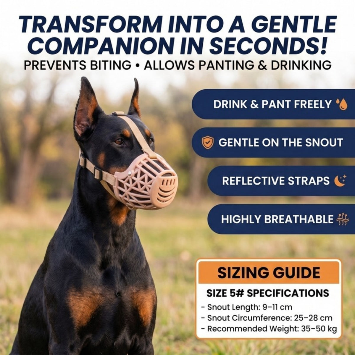 Woofidoo Guardian Basket Dog Muzzle