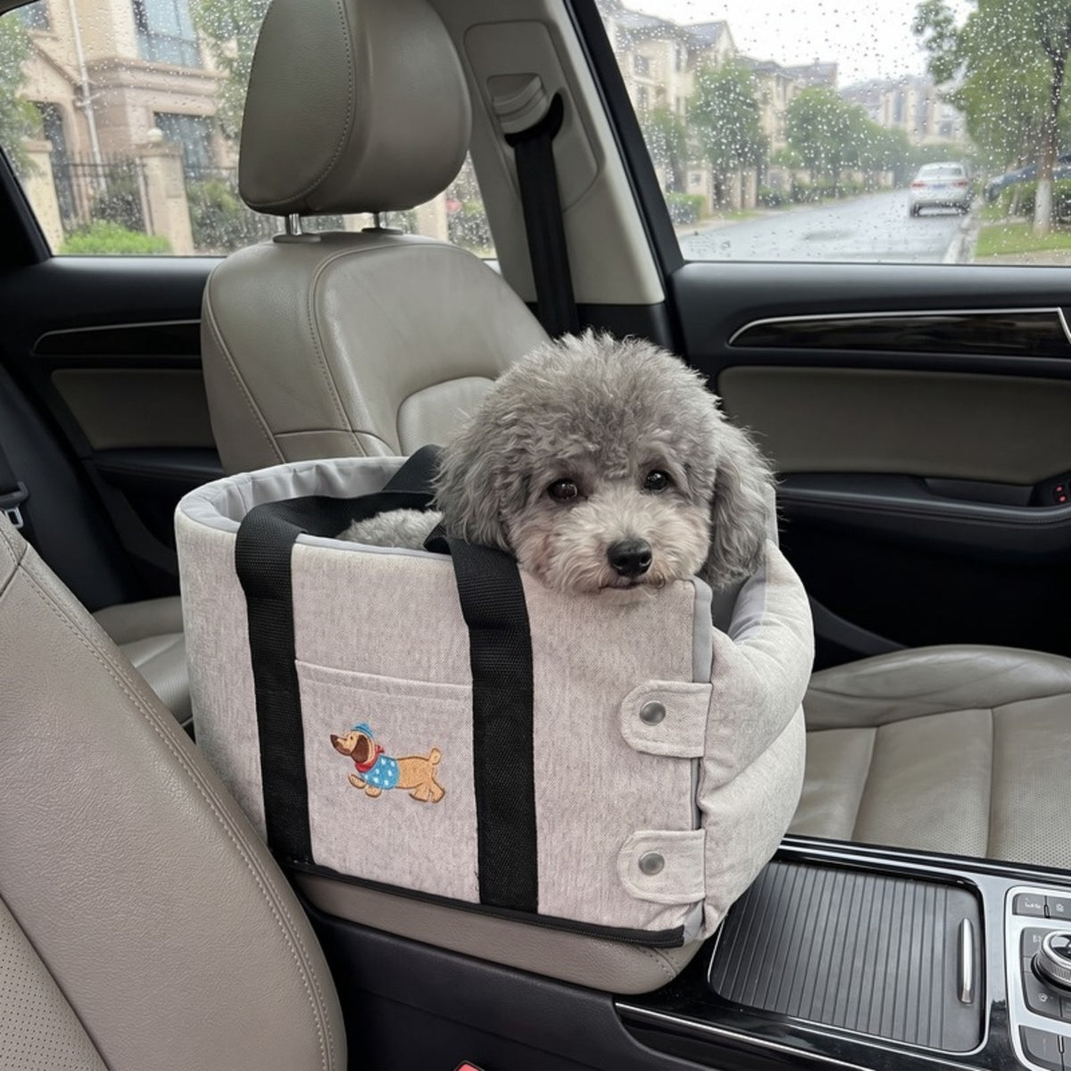 Woofidoo Gray Armrest Pet Car Seat