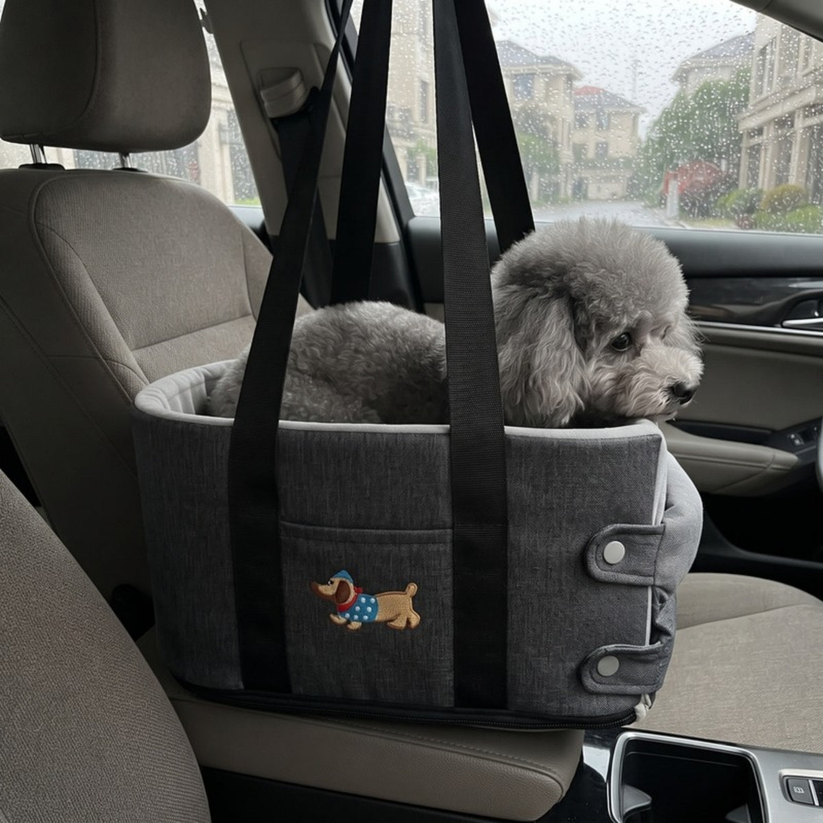 Woofidoo Gray Armrest Pet Car Seat