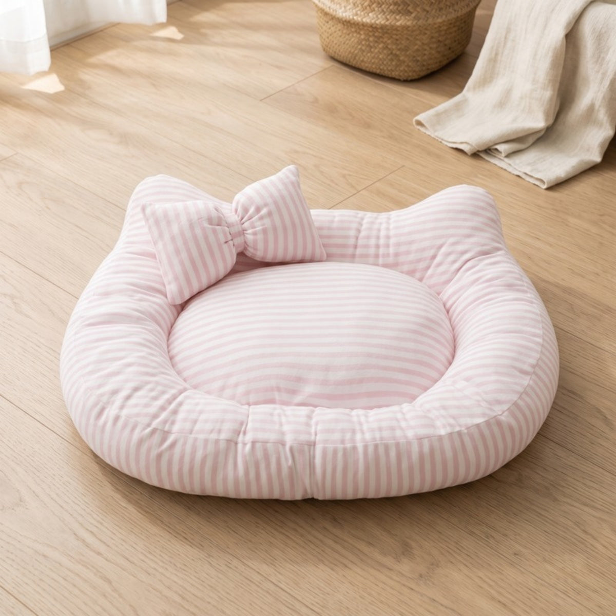 Woofidoo Striped Cat Ear Pet Bed