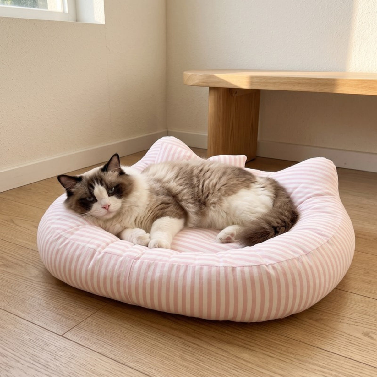 Woofidoo Striped Cat Ear Pet Bed