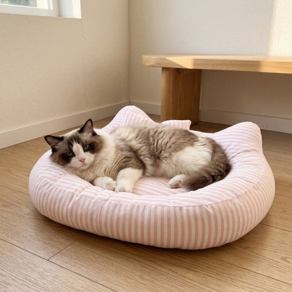 Woofidoo Striped Cat Ear Pet Bed
