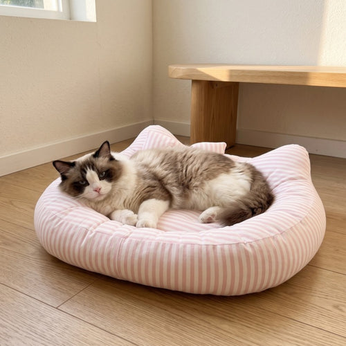 Woofidoo Striped Cat Ear Pet Bed