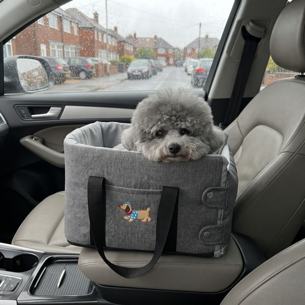Woofidoo Gray Armrest Pet Car Seat