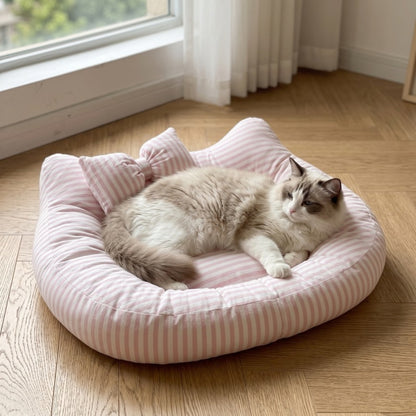 Woofidoo Striped Cat Ear Pet Bed