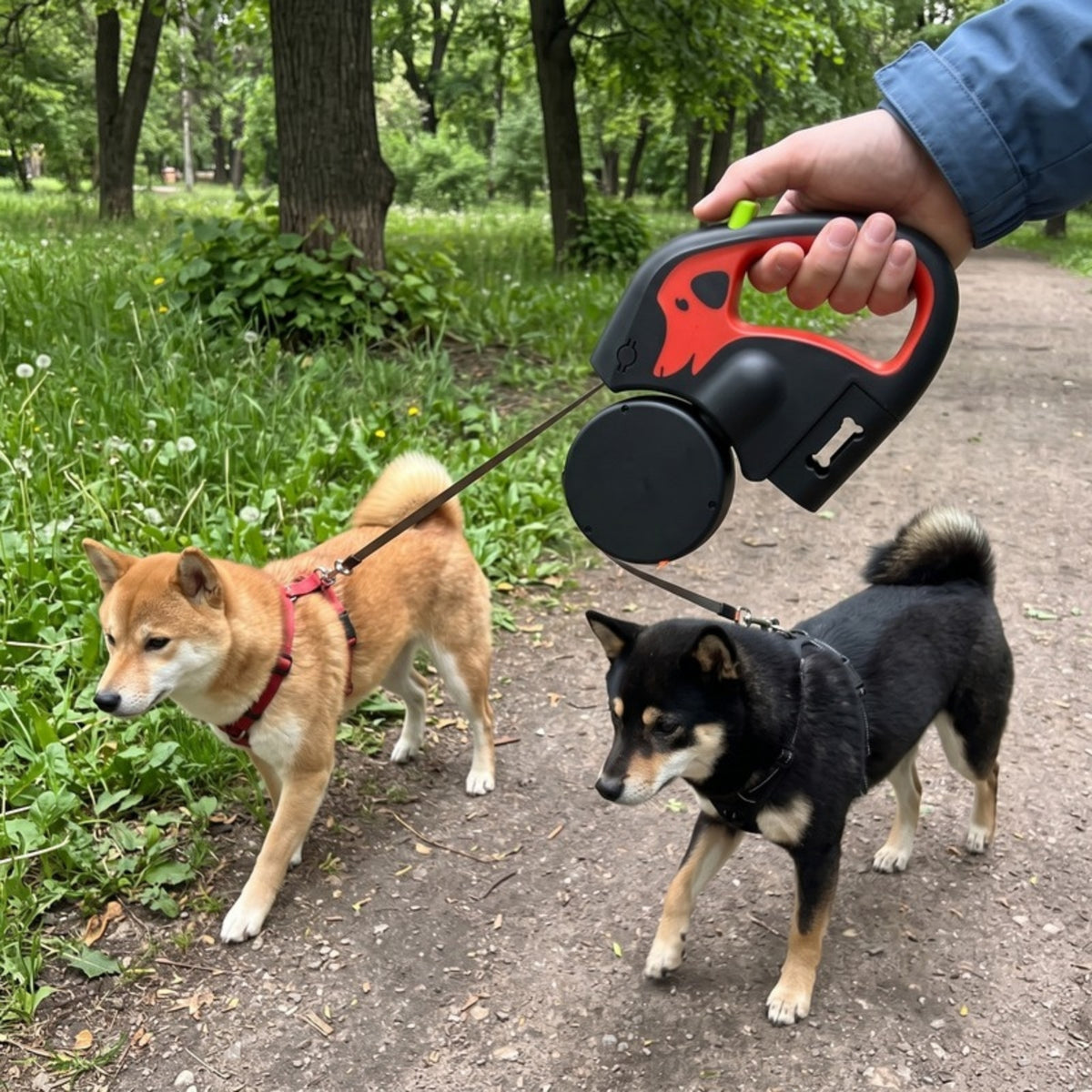 Woofidoo Retractable Leash for Two Dogs
