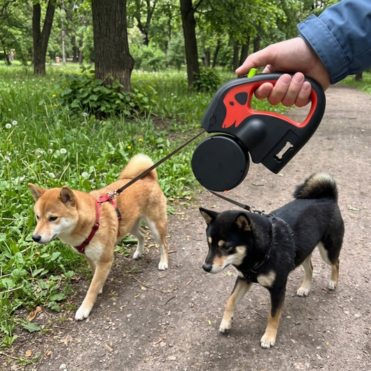 Woofidoo Retractable Leash for Two Dogs
