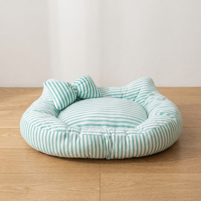 Woofidoo Striped Cat Ear Pet Bed
