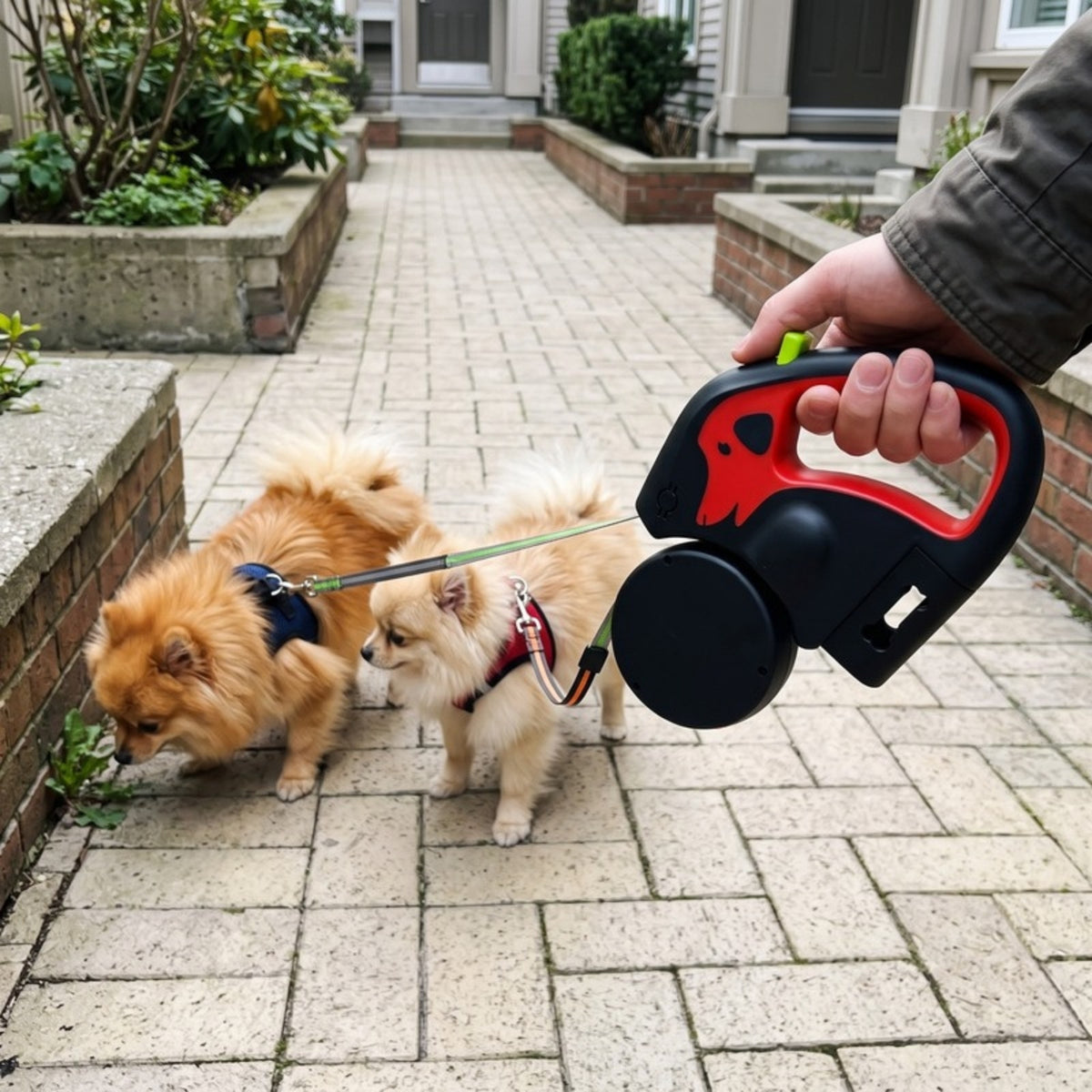 Woofidoo Retractable Leash for Two Dogs