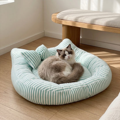 Woofidoo Striped Cat Ear Pet Bed