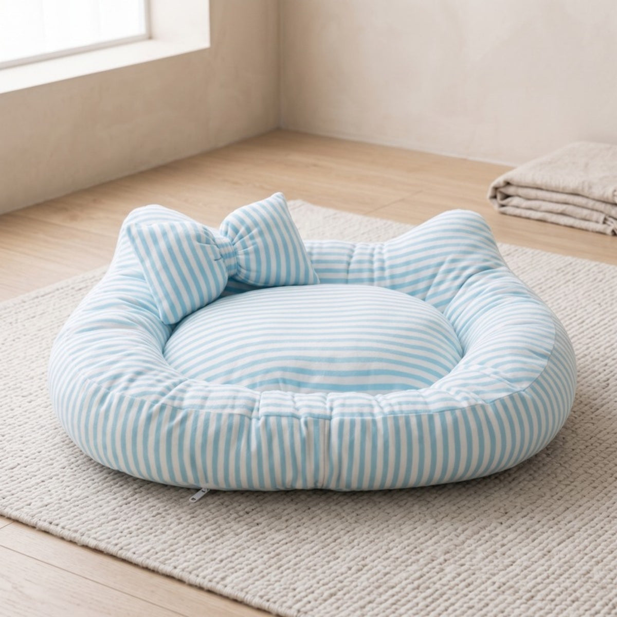 Woofidoo Striped Cat Ear Pet Bed