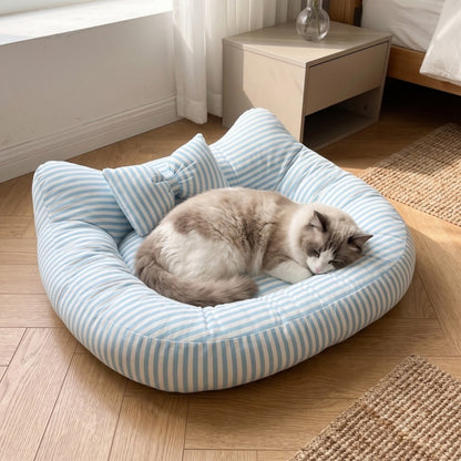 Woofidoo Striped Cat Ear Pet Bed