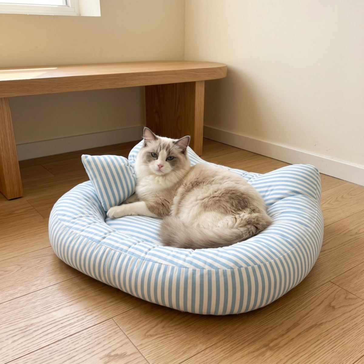 Woofidoo Striped Cat Ear Pet Bed
