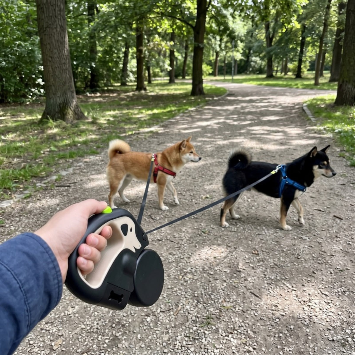 Woofidoo Retractable Leash for Two Dogs