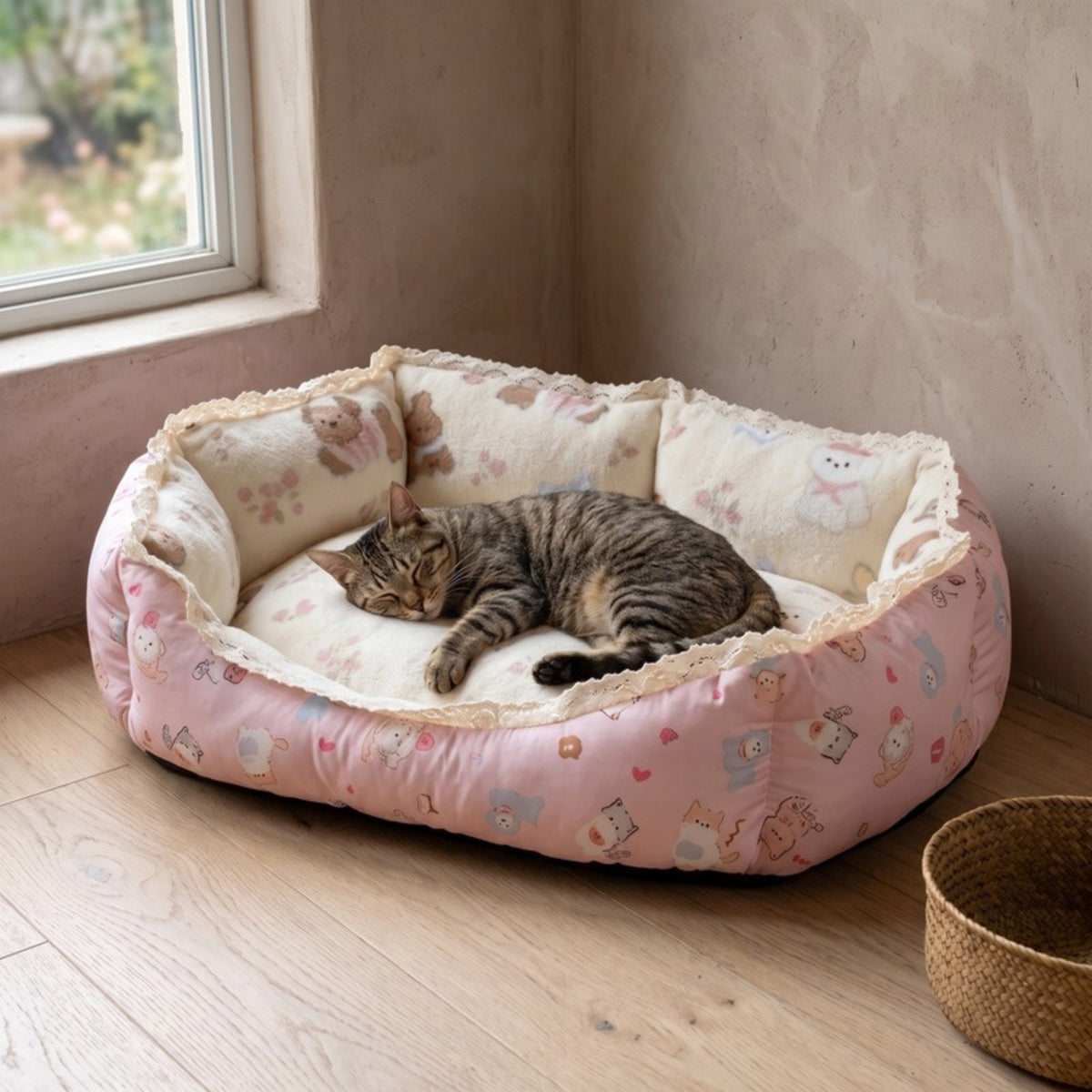 Woofidoo Fleece Bolster Pet Bed