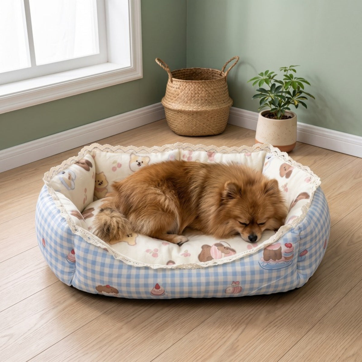 Woofidoo Fleece Bolster Pet Bed