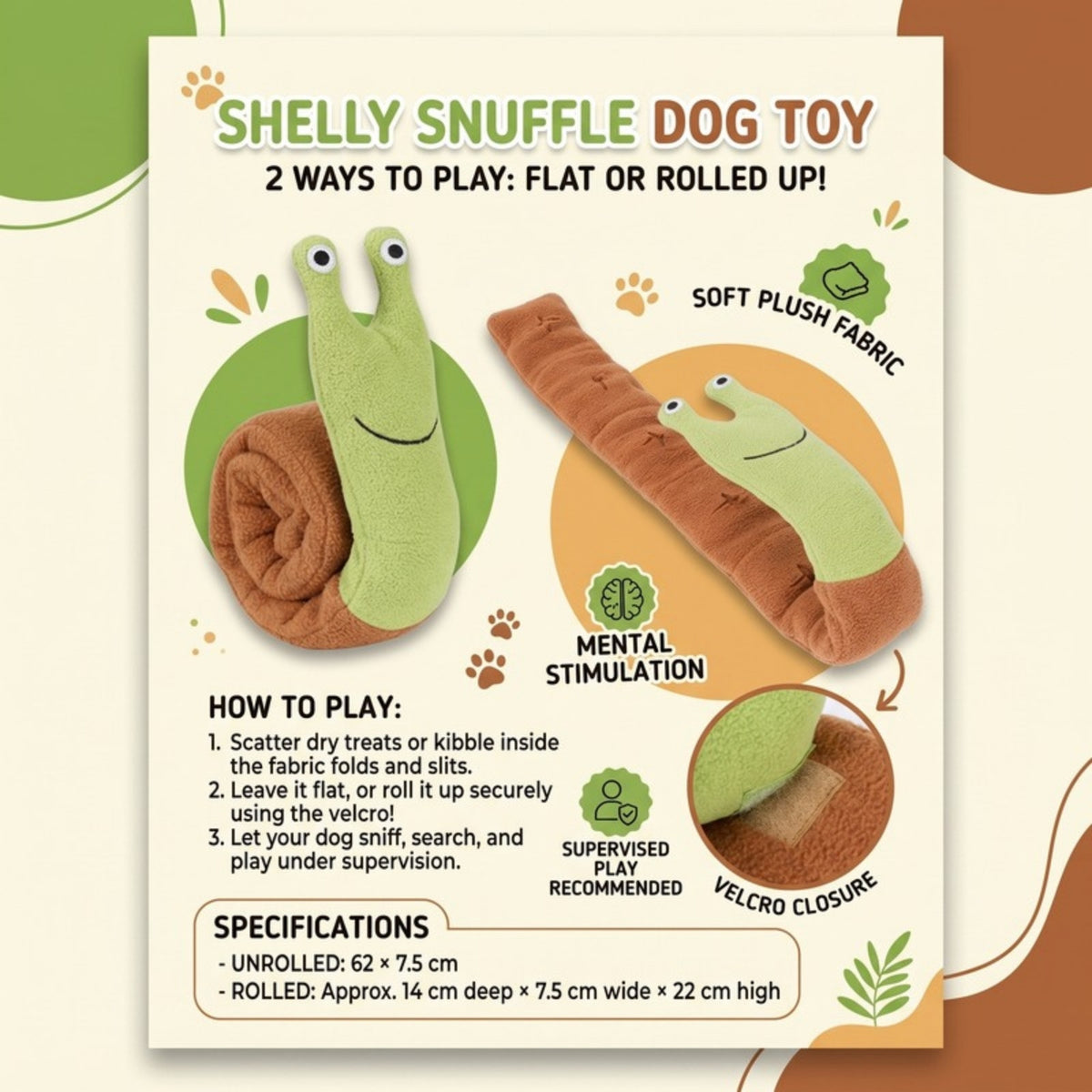 Woofidoo Shelly Snuffle Dog Toy