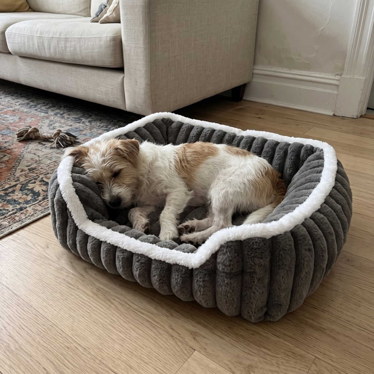 Woofidoo Square Faux Fur Pet Bed