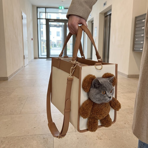 Woofidoo Teddy Plush Cat Carrier Bag