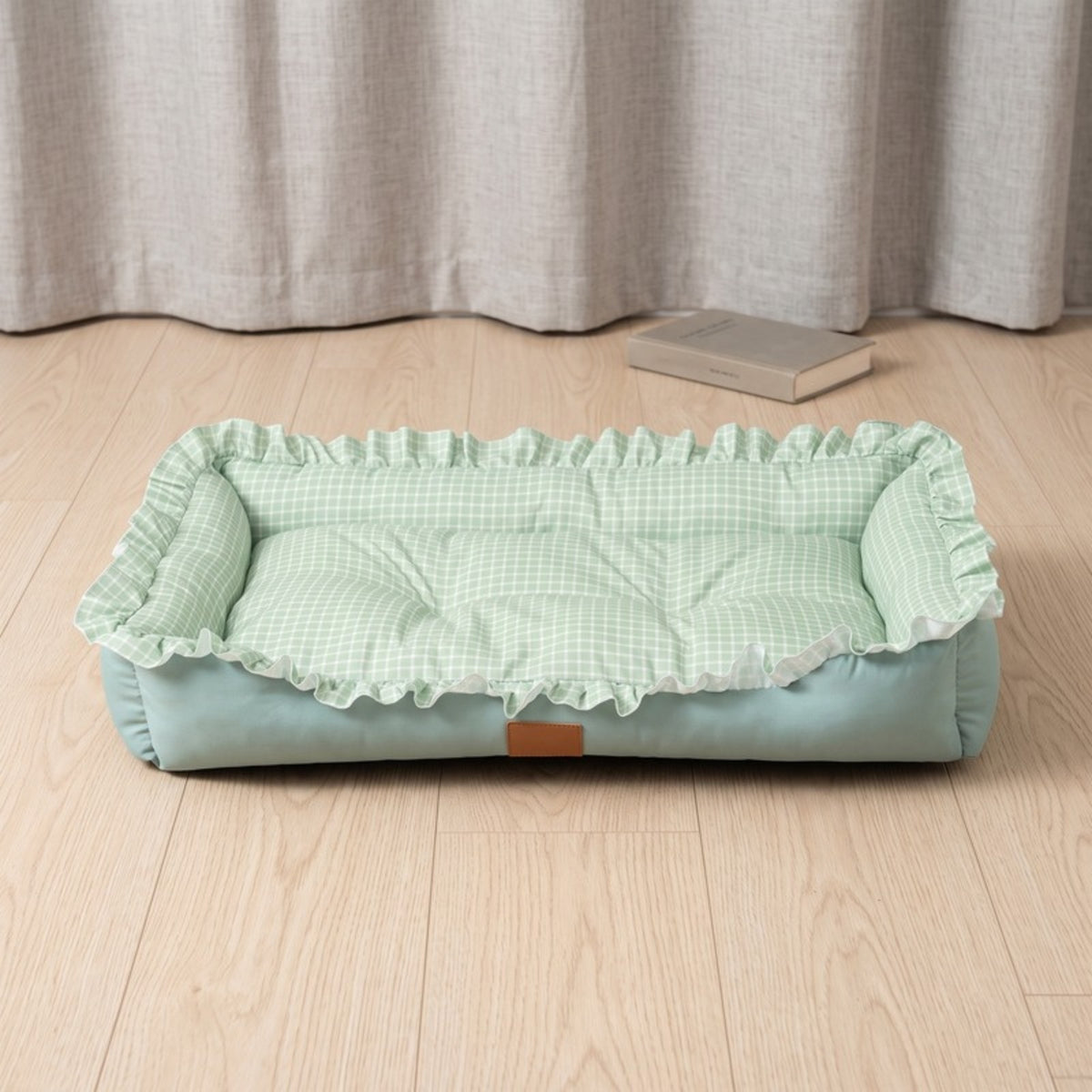 Woofidoo Gingham Ruffle Pet Bed