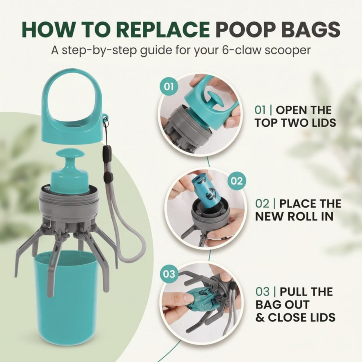 Woofidoo Six Claw Dog Poop Scooper