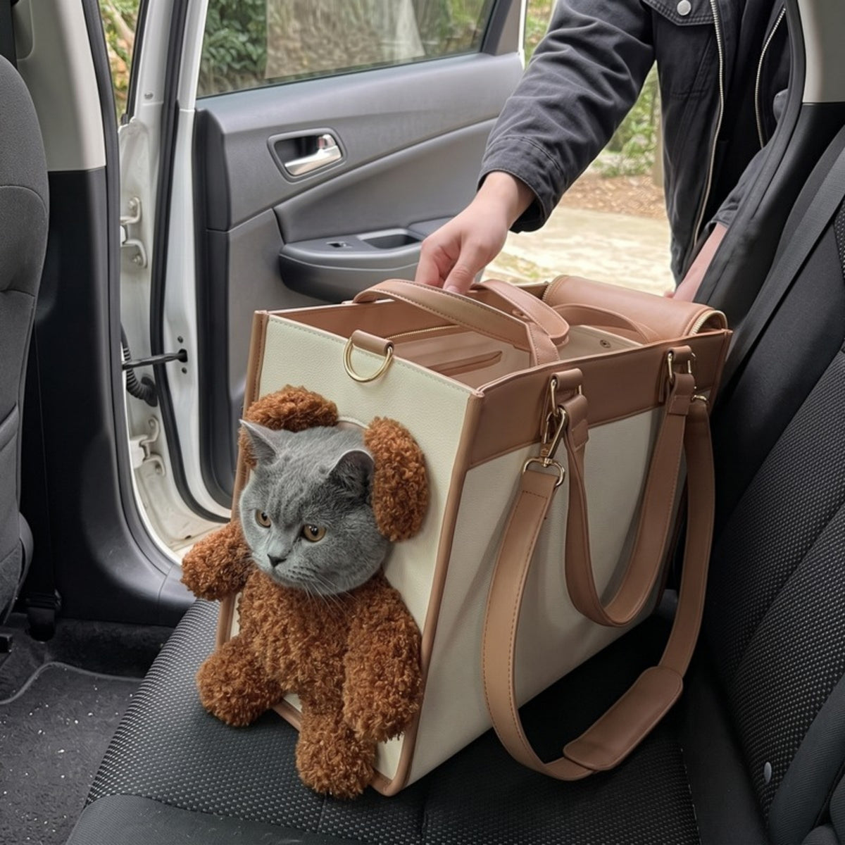 Woofidoo Teddy Plush Cat Carrier Bag